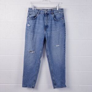 Zara‎ High Waisted Mom Fit Jeans Light Wash Women's Size 10